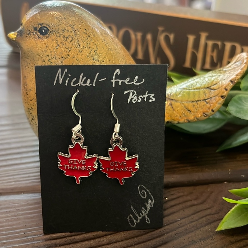Handmade leaf earrings